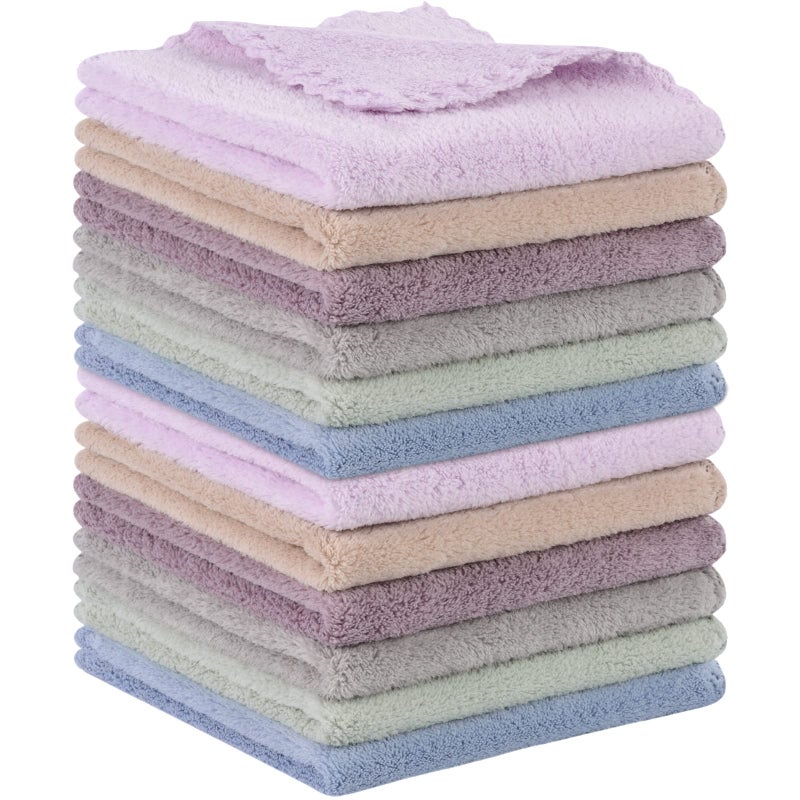 SUNLAND Microfiber Face Cloth Reusable Makeup Remover Facial Cleansing Towel Ultra Soft Face Washcloth 12inchx12inch 12 Pack Multicolor - Image 1